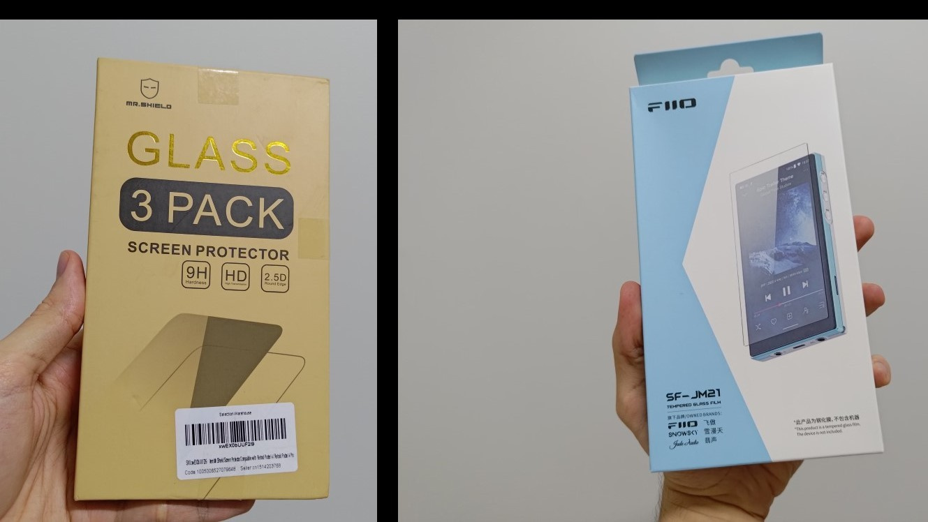 Tempered glass screen protectors for the FiiO JM21 Digital Audio Player (DAP).