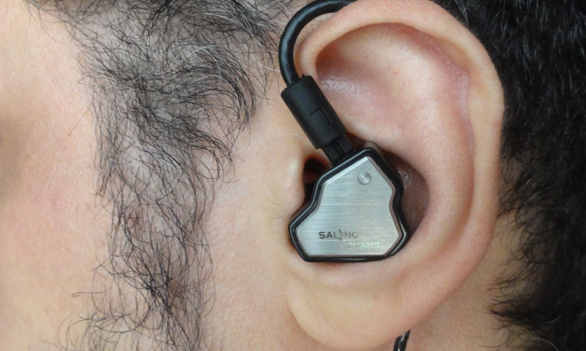 In-ear earphone fit.