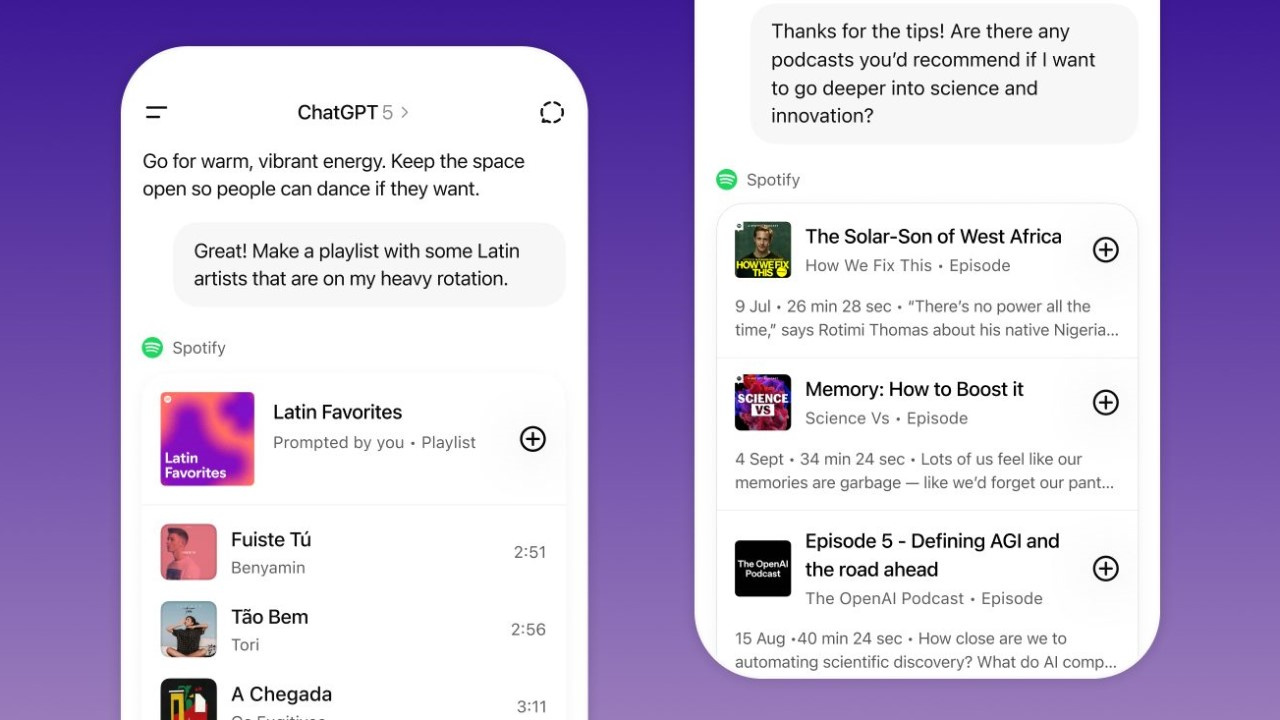 Notícia - Spotify agora conecta com ChatGPT para recomendações de músicas