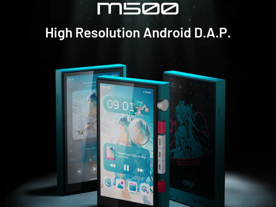 Banner promocional do DAP Hiby M500 x Hatsune Miku.