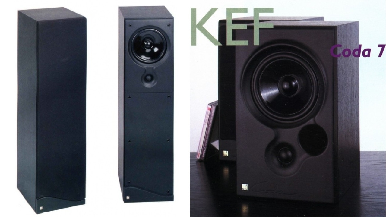 Caixas de som passivas KEF Coda 9.2 (esquerda) e KEF Coda 7 (direita).
