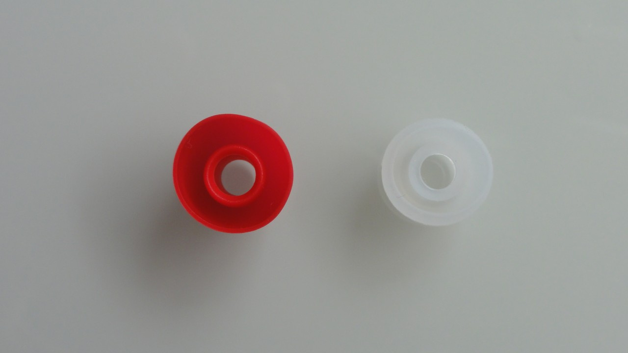 Comparação da espessura do tubo interno das ear tips ("ponteira").
